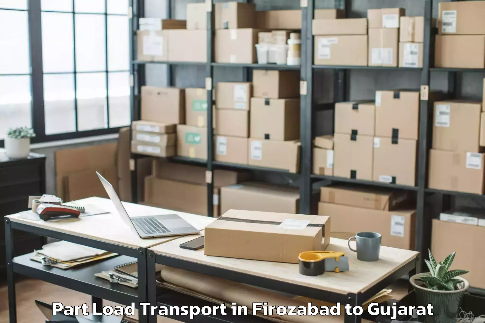 Reliable Firozabad to Ambaji Part Load Transport